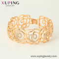52165 Joyería de Xuping China al por mayor brazalete de lujo plateado oro de la forma del estilo de la flor para las mujeres